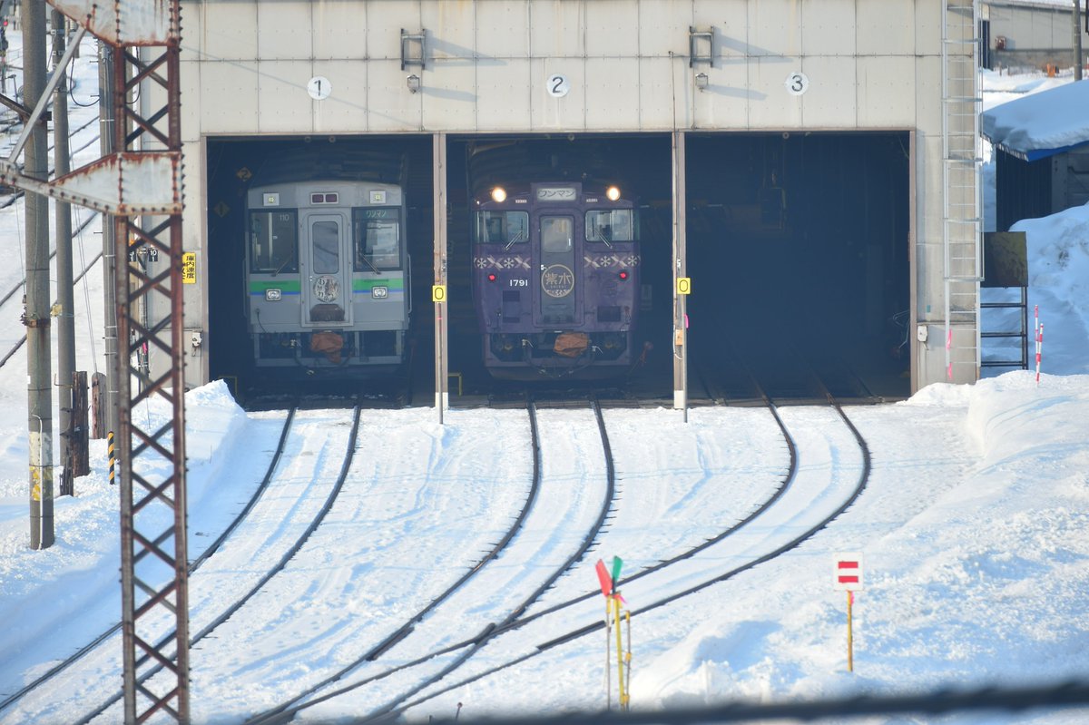 今日の室蘭本線 5日間岩見沢に滞在していたキハ40紫水号が1466Dの3両