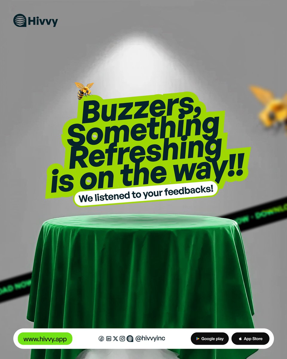 Hivvy is built with you, not just for you. Because you asked, We listened and we made it even better. Something refreshing is on the way. 🐝

See you all
On Monday