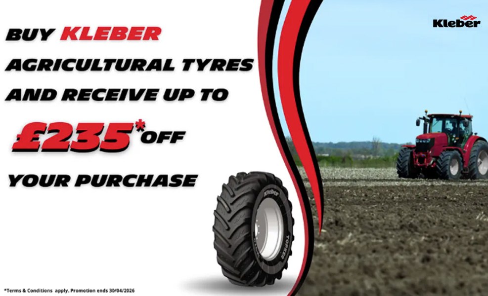 BushTyres's tweet image. Running through February until the end of April 2026 when you buy two or more selected #Kleber *Agricultural tyres from #BushTyres you can save up to £235 off the purchase price: bushtyres.co.uk/offer/get-up-t…