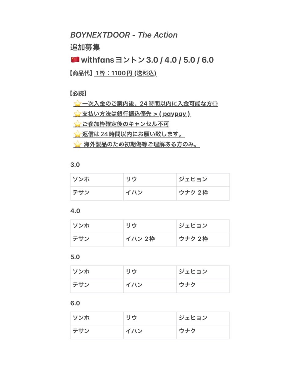 BOYNEXTDOOR The Action ボネクド 共同購入 トレカ 買取 代行 中華