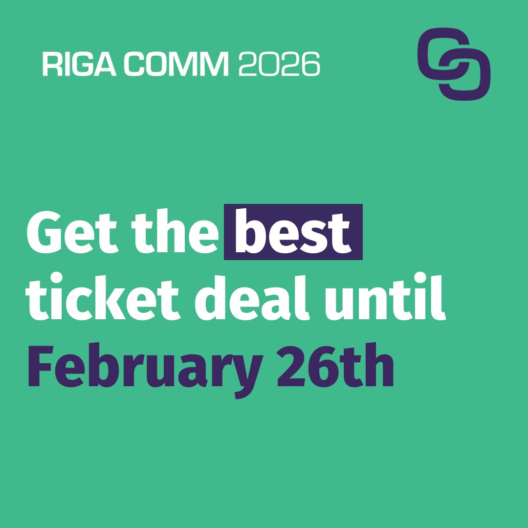 The next ticket price increase is just around the corner ⚡. Get your Riga Comm 2026 ticket today to beat the price hike and join the leading Baltic business technology event.

Secure your spot now: rigacomm.com/get-tickets
📍 October 8 – 9, 2026