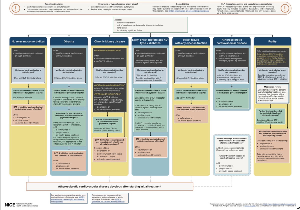 icorvilud's tweet image. NICE GUDELINES ON TYPE 2 DIABETES
✍️New recommendations just released
✍️Earlier and broader access to SGLT2i, GLP1ar, GLP1/GIP
✍️Tailored treatment for different needs
✍️Glucose monitoring issues
nice.org.uk/guidance/NG28
#niceguidelines #metformin #semaglutide #tirzepatide