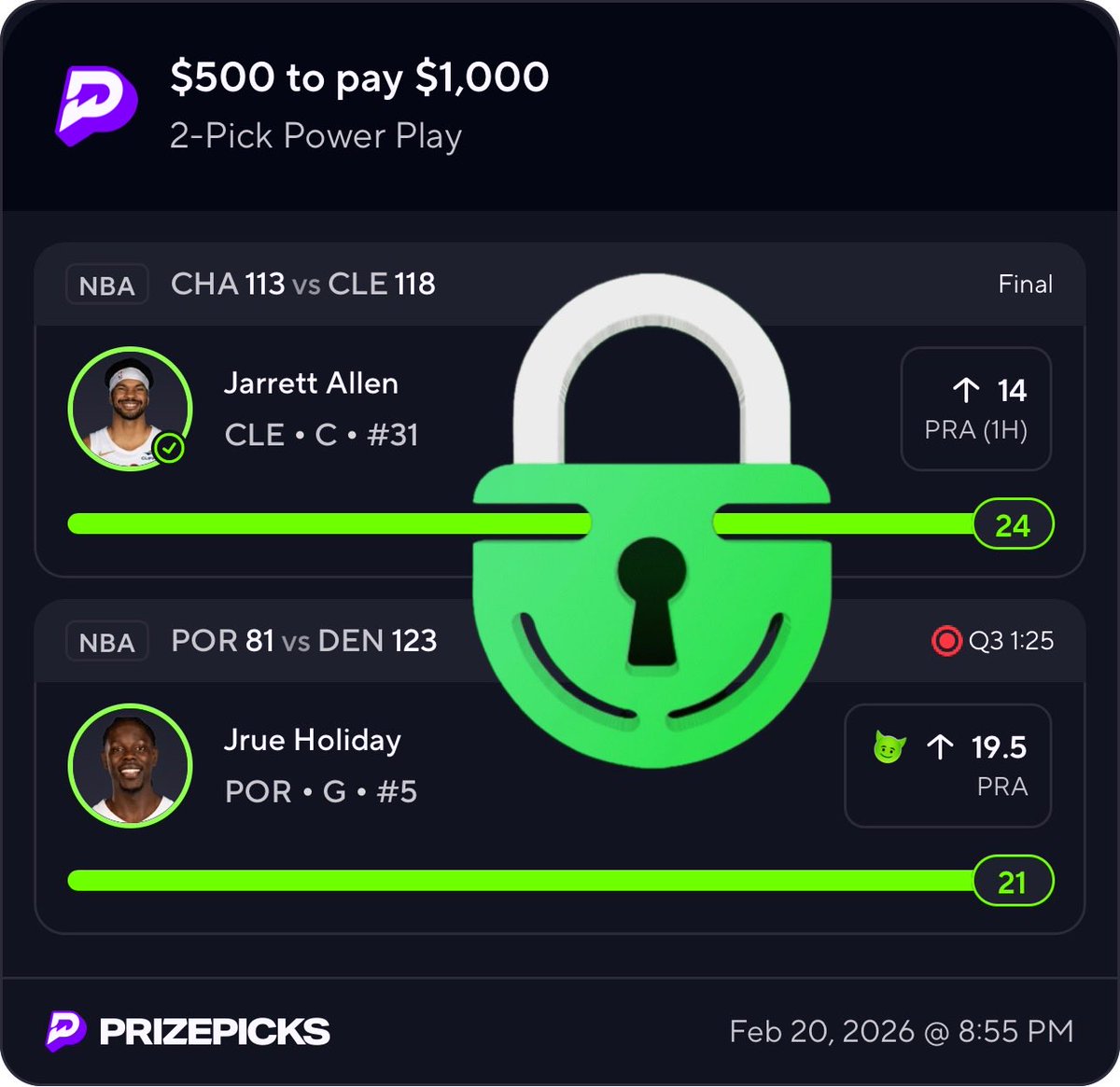 🚨 CASH THE FREE POTD! 🔥 I KNOW YOU ALL TAILED! 👨‍🍳 Giving away another $25 to one lucky person who likes and retweets this tweet! Must like and retweet to enter, best of luck! 🤞

#NBA #PrizePicks #Betting