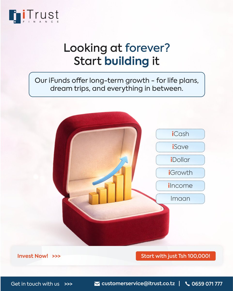 Say yes to a future filled with smart financial moves. 
Remember that it is never too late to start investing, so start today!

Get in touch with us now:
📧: customerservice@itrust.co.tz
📞: 0659 071 777

#iTrustFinance #TanzaniaInvests #SmartReturns #Valentines2026