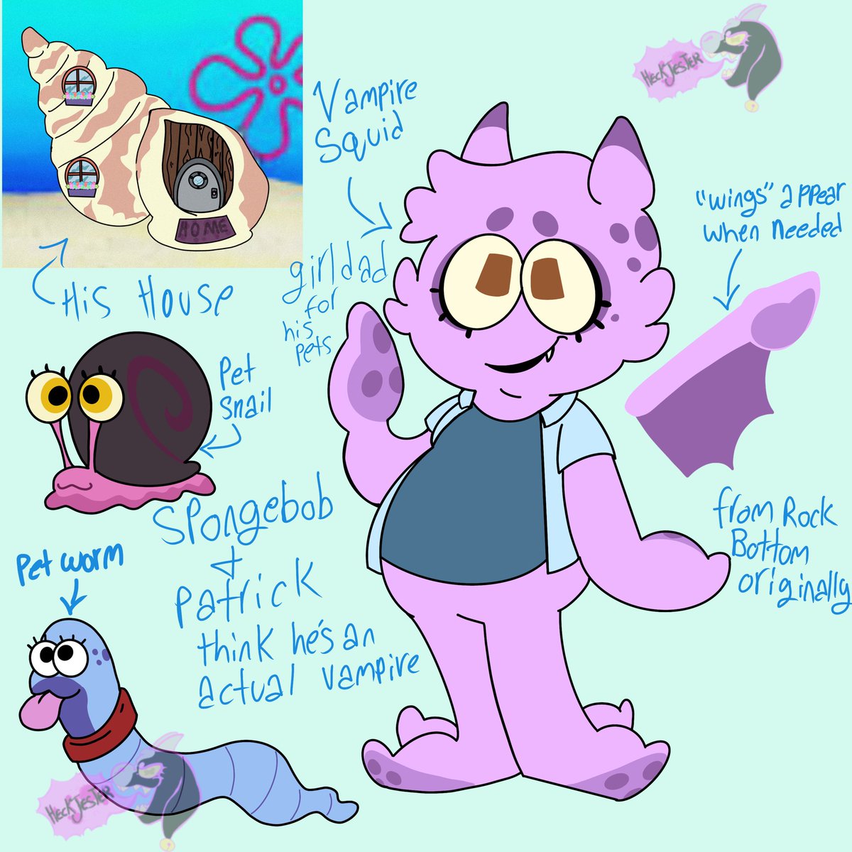 HeckJester's tweet photo. I tweaked my last attempt at a SpongeBob sona & I think I like this a bit better. I might call him Bela or some other potentially non-binary vampire sounding name
#spongebob #SpongeBobSquarePants #Spongeboboc #spongebobselfinsert #spongebobsona https://t.co/C1yhicykw1