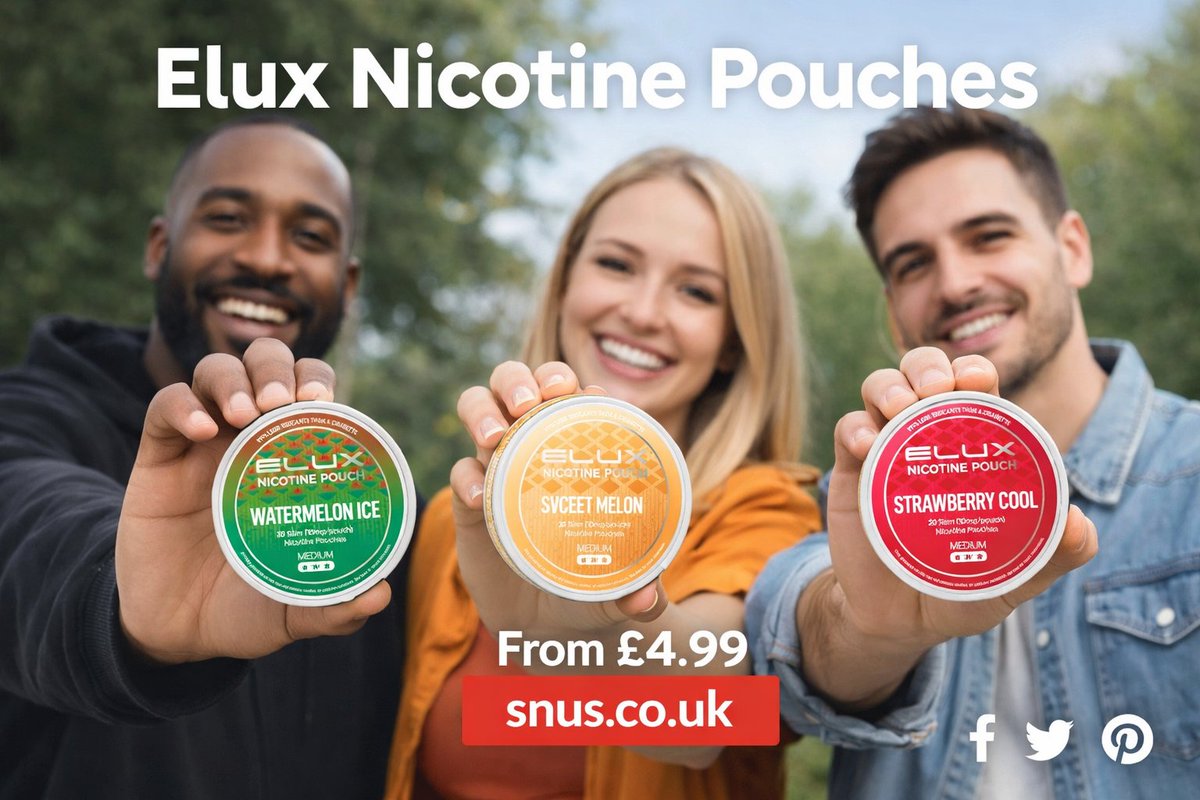 snusnicotine's tweet image. Try Elux Nicotine Pouches  a tobacco-free, smoke-free option for adult nicotine users in the UK. Slim, discreet &amp;amp; available in Mint, Berry &amp;amp; Melon. Strengths from 10mg–17mg. 
🔞 18+ only.

#Elux #NicotinePouches #TobaccoFree #UKAdultOnly #ongo
