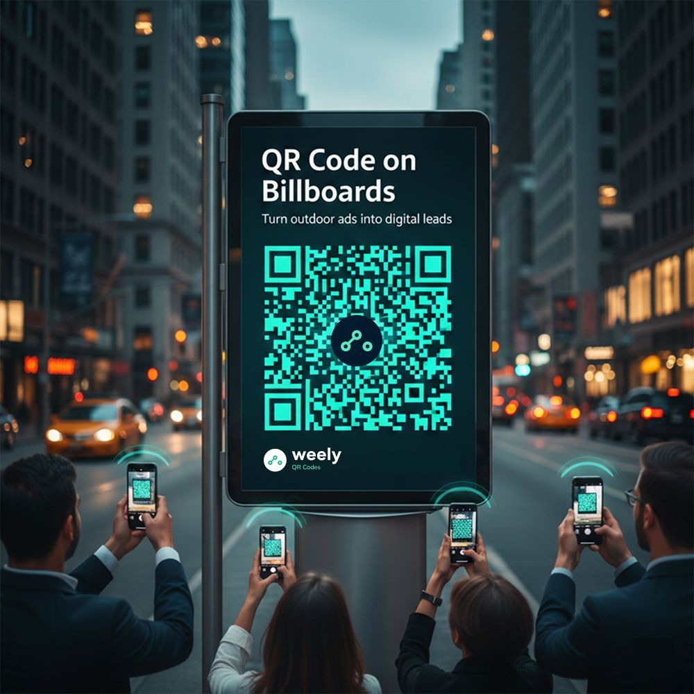 weely_ai's tweet photo. 📉 Billboard QR codes lead to clicks in the real world.

You can use Weely to turn outdoor ads into digital leads 🚀

Create QR codes in seconds👉 https://t.co/NUofa0aMFP

#QRCode #Marketing #OOHAdvertising #LeadGeneration #WeelyAI #SaaS https://t.co/e1076NAms2