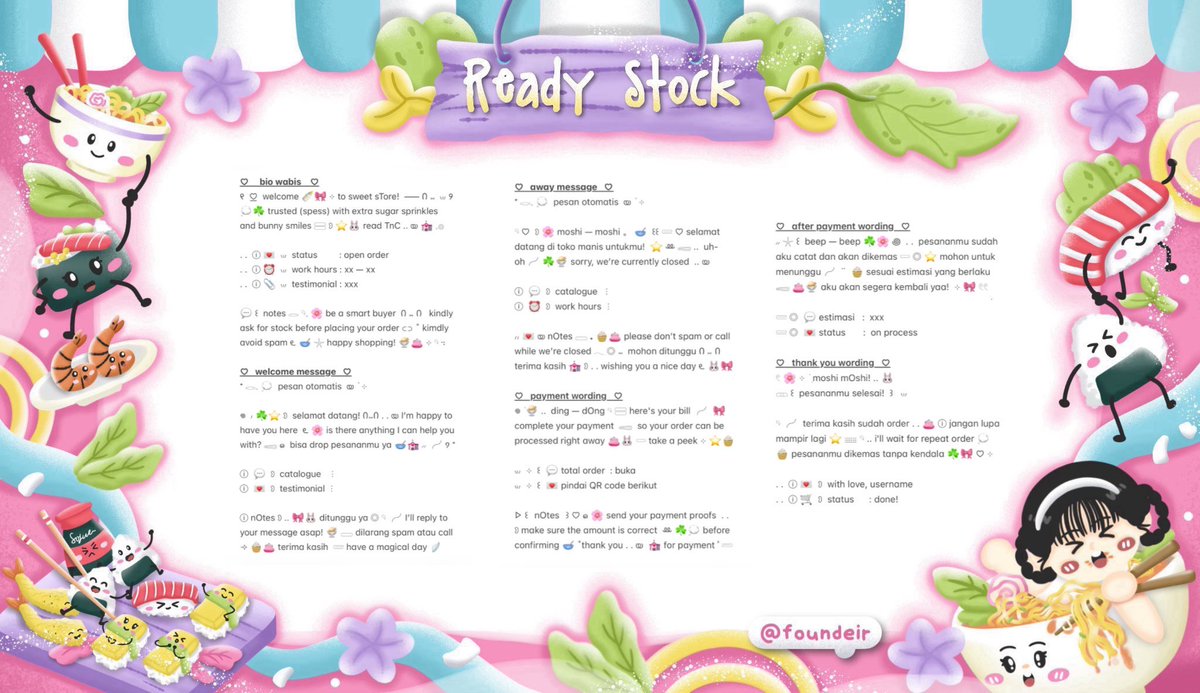 ofKathie's tweet image. ⠀
. . 𓏲 🌸  ♡︭  help retweet?  thank you!  ⊹

Ი ⑅ Ი 🧸 ₊ hemlO’ sobat imut . . ◎ 🥣 kath bawain ready stock 💭 𖦹 wording bundle set up ⑅ 🎀🍰 𖠗 theme cute, pink, kidcore &amp;amp; bakery യ˚₊ 🍀 scroll for detail!  ៶៲៸

୨୧ 💌 ——— ꒰  IDR. 30.000  ꒱
ⓘ  #zonauang 🍦
⠀