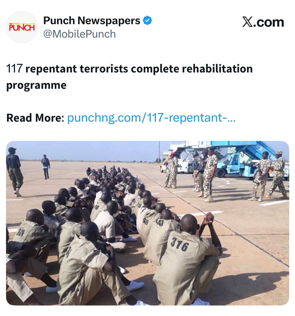 The craziest thing is that just yesterday, the government released the terrorists who murdered innocent Nigerians without any punishment &amp; even used the taxpayers money of those Nigerian citizens that were murdered to give the terrorists who murdered them a better life.