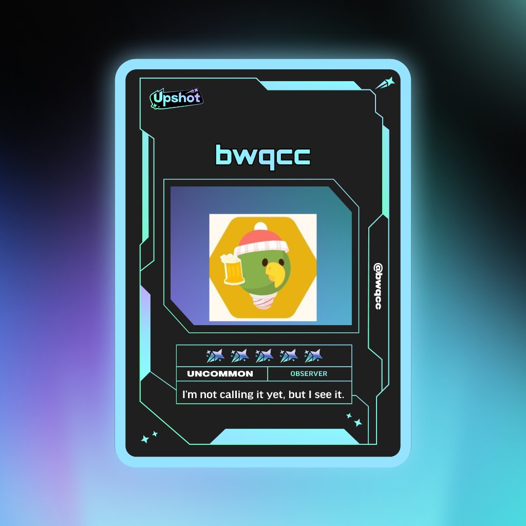 bwqcc's tweet photo. Just ripped my Predictor Card!

Ready to claim instant cash prizes, free packs and more.

Welcome to Prediction Play on @upshot_cards

Your turn
https://t.co/kErnSk7zTP https://t.co/J03MEB5R7v