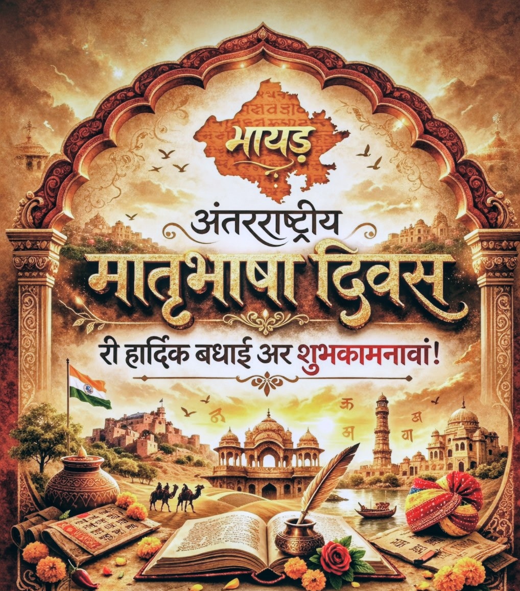 आज "अंतर्राष्ट्रीय मातृभाषा दिवस" रो दिन है। अर आपणी मायड़ "राजस्थानी" मान्यता सूं वंचित।

आपणी मायड़ भासा ने मानता खातर "सिंज्या 8 बज्या सूं" ट्विटर ट्रेंड राख्यो है।

#Make_Rajasthani_Rajbhasha

जेको राजस्थानी बोलै, लिखै अर मायड़ भासा सूं प्रेम करै वो आज ट्वीट जरूर करै।