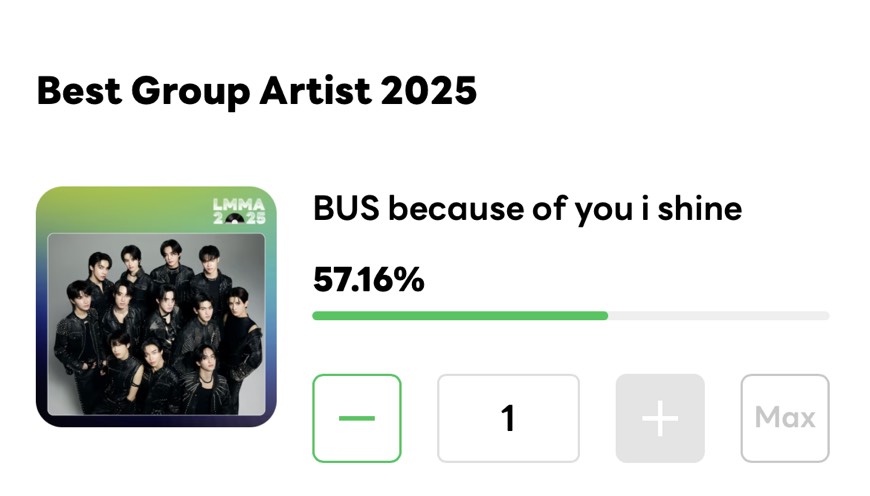 LINE MELODY MUSIC AWARDS 🎵💚

BUS เข้าชิง สาขา Best Group Artist 2025

🔗melody-vote.line.me/vote/15

✅โหวตฟรีได้วันละ 1 คะแนน / วัน
📀ซื้อไลน์เมโลดี้รับ 5 คะแนน / 1 เพลง

📆 : โหวตวันนี้ – 5 มี.ค. 69

#VoteForBus #JINWOOKkim
#พาน้องบัสซิ่งไปเอาถ้วย
#BUSbecauseofyouishine