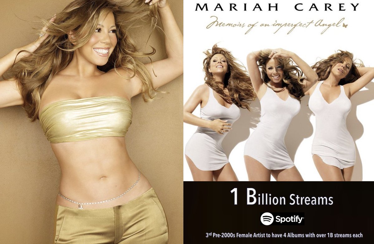WORLDMUSICAWARD's tweet photo. #MariahCarey’s 'Memoirs of an Imperfect Angel' has officially surpassed 1 BILLION streams on Spotify!  Mariah is now the 3rd pre-2000s female artist to have 4 studio albums surpass 1 Billion streams each! 💪📀🥴😇💥1⃣🅱️🎧 ᯤ➕🥉1⃣9⃣9⃣0⃣s👩‍🎤✖️4⃣💿👑❤️‍🔥

@MariahCarey https://t.co/sbhe1qis5D
