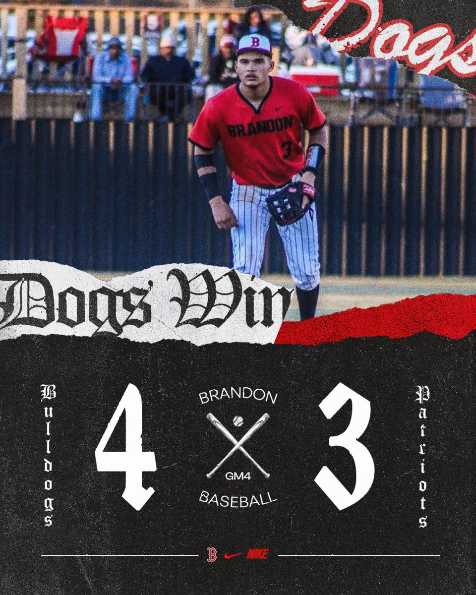 BrandonBulldog2's tweet photo. VINsanity! Diamond Dogs walk it off to improve to 4-0. #vinmagic #FTG #outsidedogs @BrandonBulldogs @bshields0244 @PrepBaseballMS @blake_levine https://t.co/tqipFUY75Y