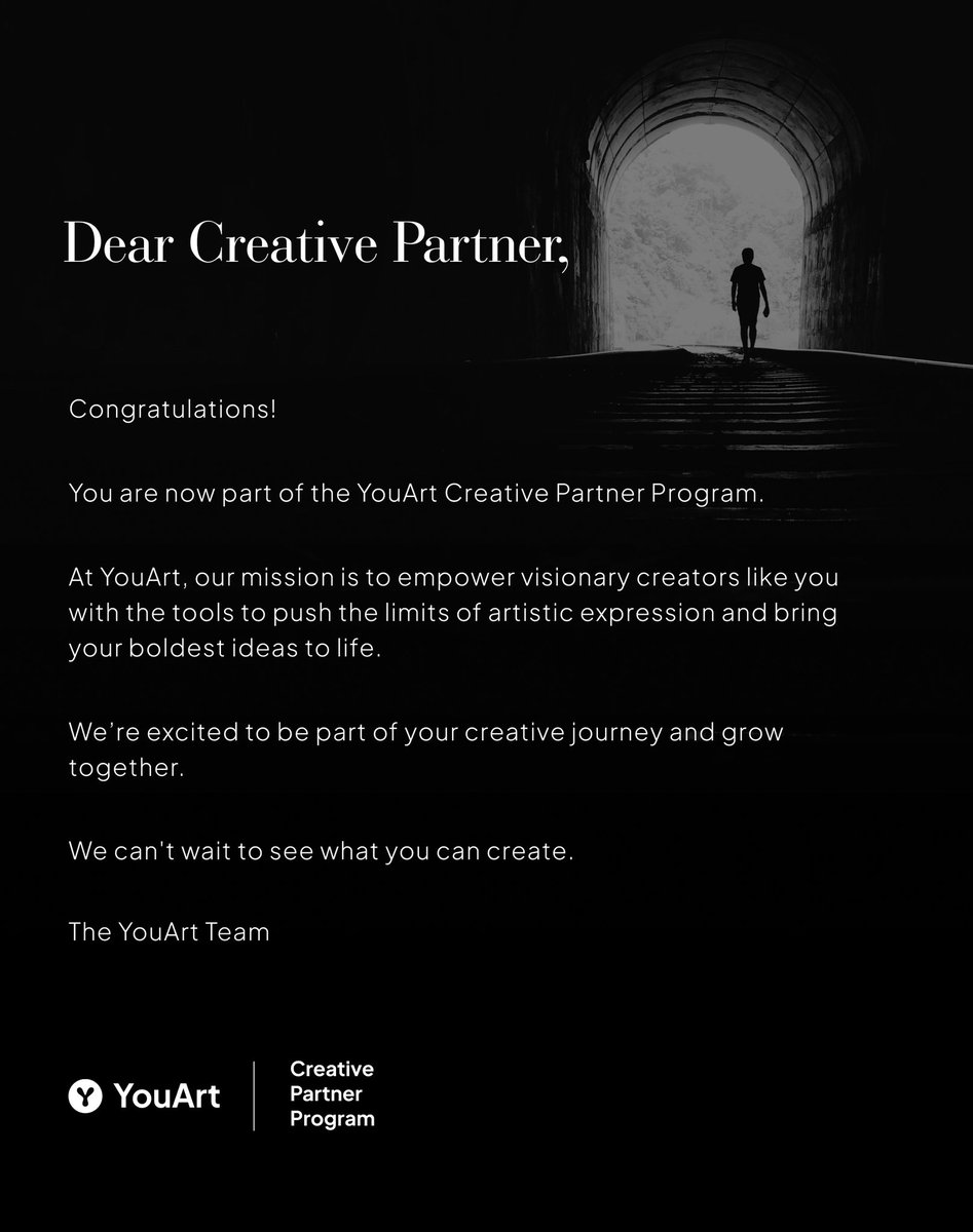 Grateful and excited to officially join the YouArt CPP creator community. Huge thanks to the <a href="/YouArtStudio/">YouArt</a> team for the trust, encouragement, and amazing creative support.