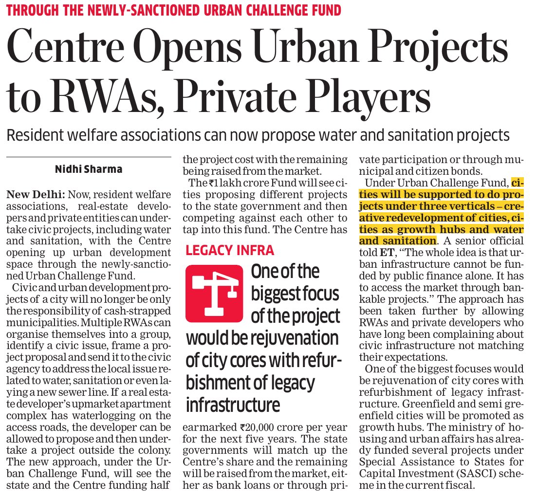 As I have been predicting - India is seeing the rise of Builder Municipal Corporation and the fall of the City Municipal Corporation. It must be celebrated.
