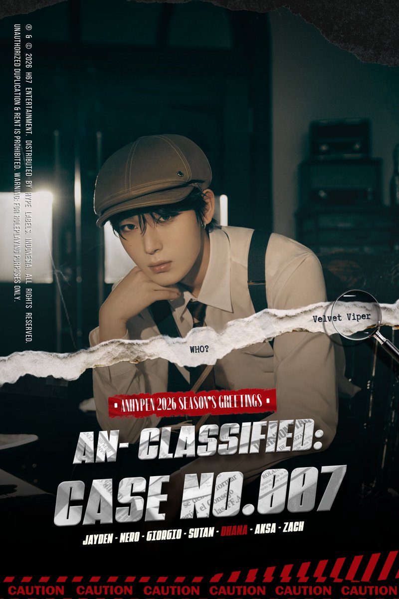 ㅤㅤ
❬    🕵️‍♂️ 𝐀𝐆𝐄𝐍𝐓 #𝐀𝐍𝟕𝟎𝟎𝟓   ❭
ㅤ
“Unraveling mysteries, always
𝙬𝙞𝙩𝙝 𝙖 𝙘𝙡𝙚𝙫𝙚𝙧 𝙩𝙤𝙪𝙘𝙝..”
ㅤ
#AN_VelvetViper #ANHYPEN
ㅤㅤ