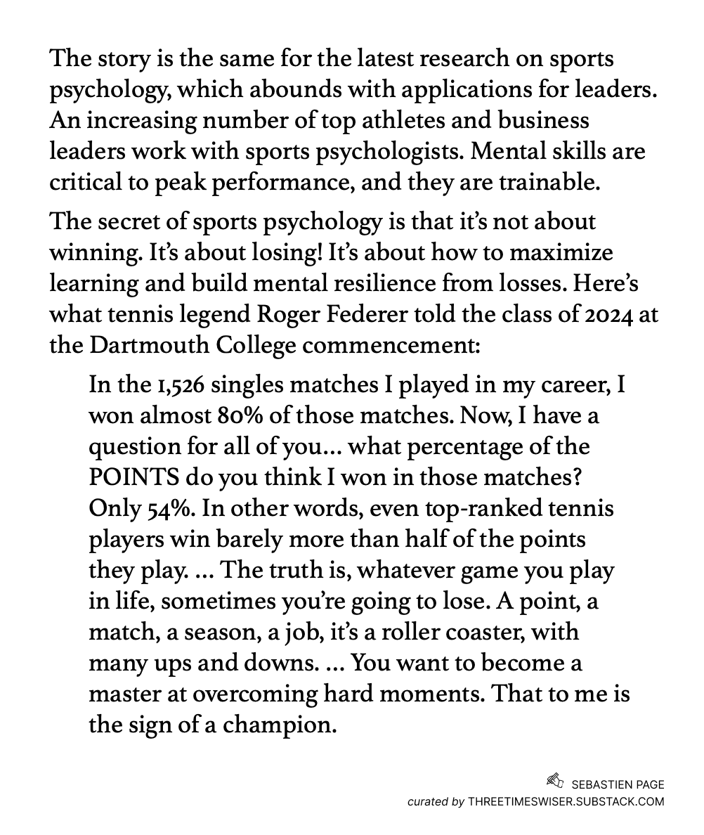 The secret of sports psychology is that it’s not about winning.