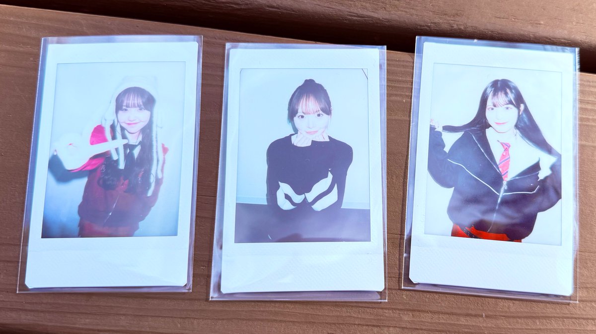 リアロマASPチェキ、開場後物販でなんとか買えた。 そらかりんゆい各1