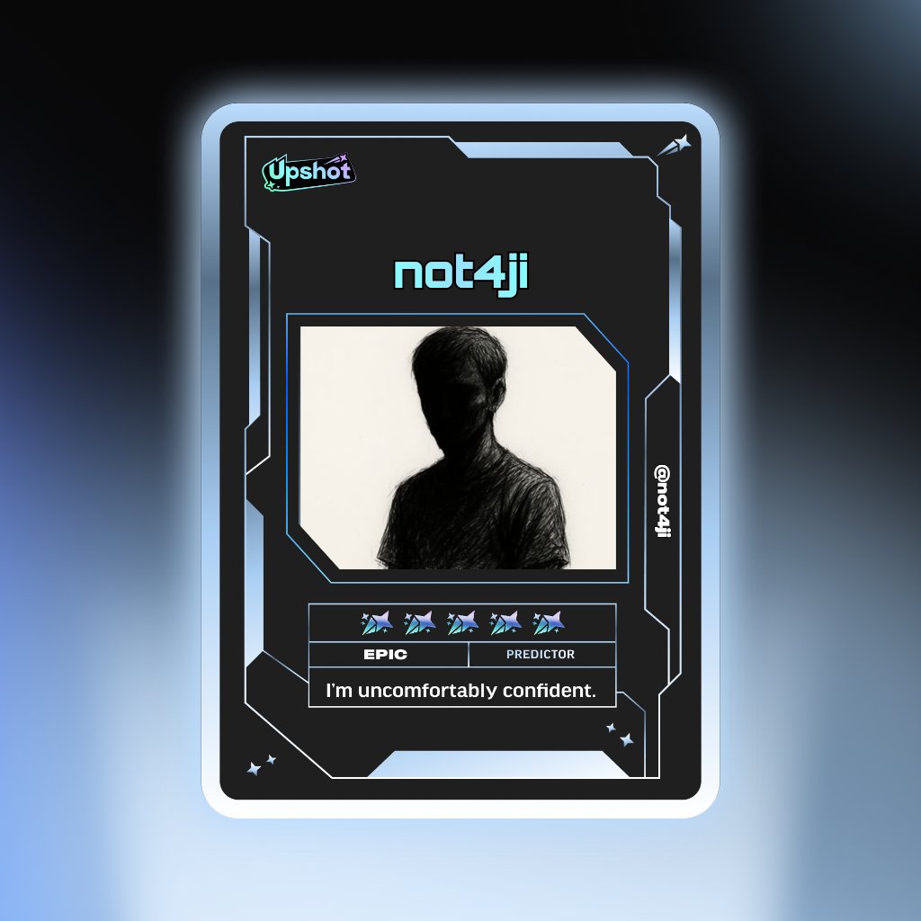 not4ji's tweet photo. Just ripped my Predictor Card!

Ready to claim instant cash prizes, free packs and more.

Welcome to Prediction Play on @upshot_cards

Your turn
https://t.co/Onw2kWPqzr https://t.co/3giEuRQ8VF