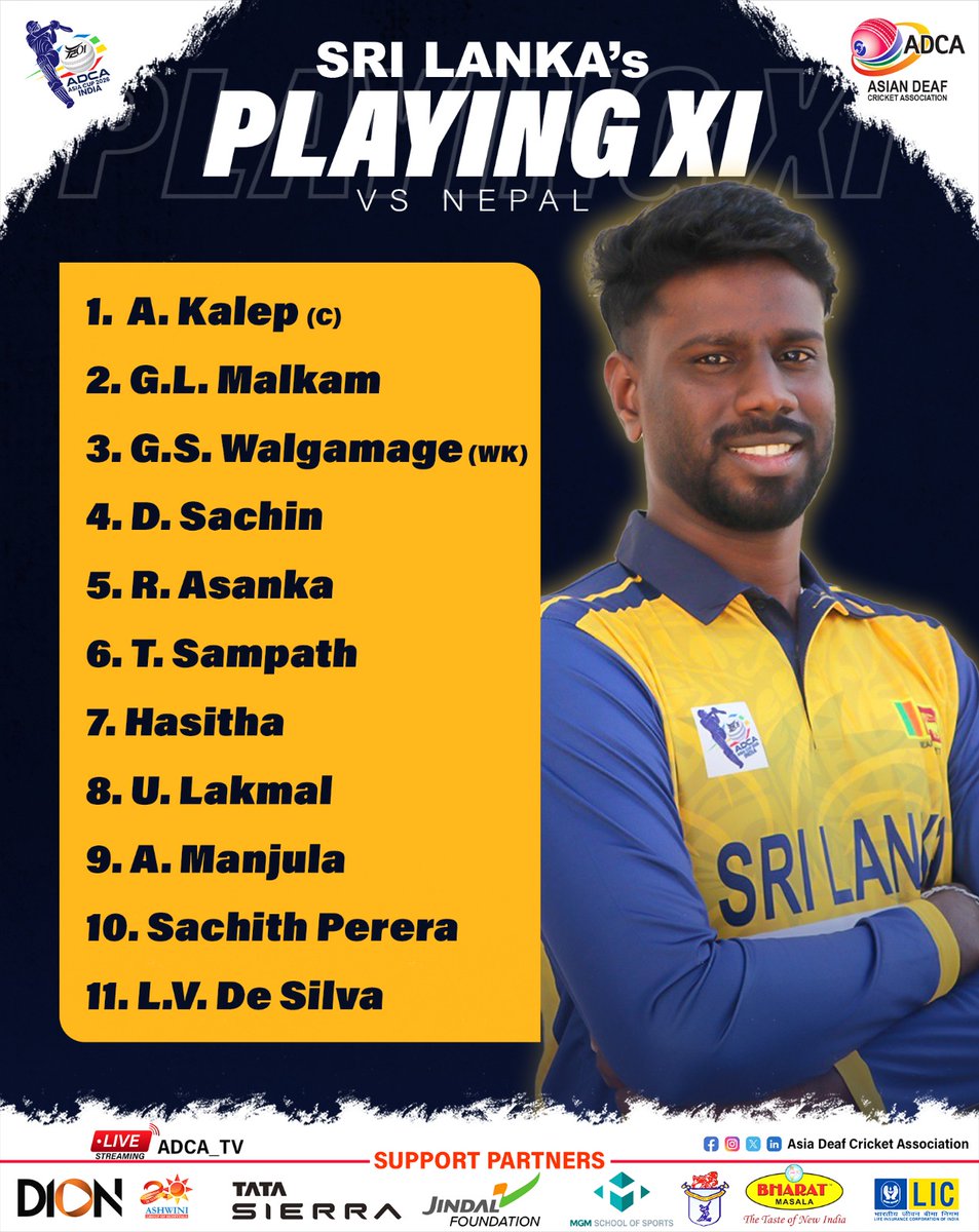 🏏 Sri Lanka 🇱🇰 Playing XI Announced | Match No. 03 vs Nepal 🇳🇵 | ADCA T20I Asia Cup 2026

Team Sri Lanka has officially announced their Playing XI for the exciting clash against Nepal at the historic Barabati Stadium, Cuttack.

Led by Captain A. Kalep, Sri Lanka enters the field