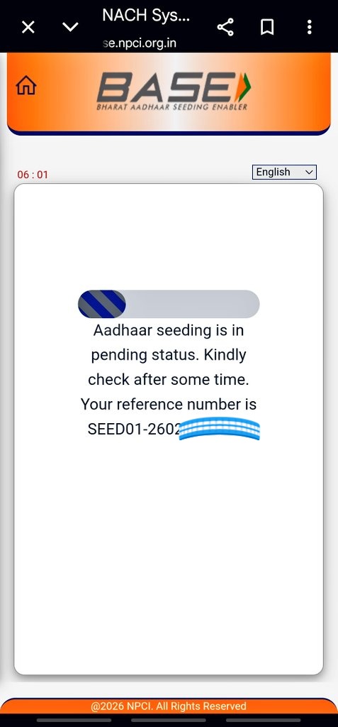 bala_108's tweet photo. @NPCI_NPCI Your website is not functioning properly. I am unable to proceed with bank account seeding via Aadhaar due to a technical error.
Relevant files/screenshots are attached below. Kindly fix this issue immediately. https://t.co/ys5CXMPvHE