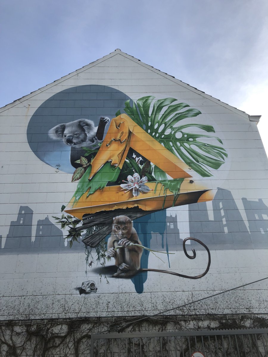 “Green over Gold”
🧑🏼‍🎨James Jet lag📍Heerlen, Netherlands 🇳🇱 
StreetArt 🐨🐵