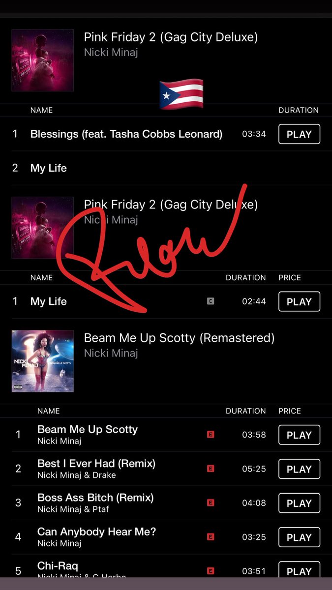 BrazyFlowPR's tweet image. #blessing✨✨ #magaxBarbz ✨ #NickiMinaj ✨✨🔥 bought on all albums 🔥🔥✨💨#imNotABot