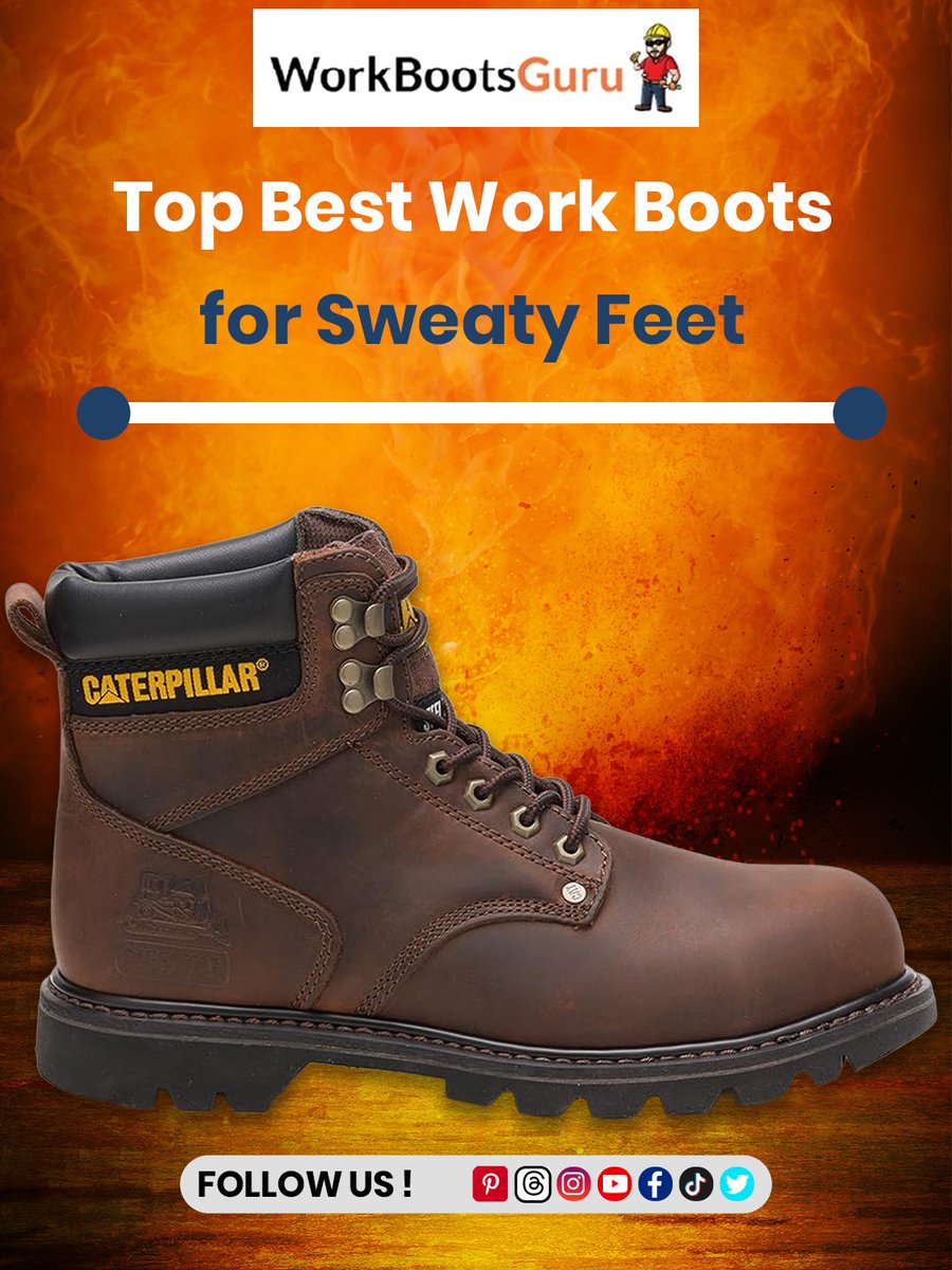 GuruBoots's tweet photo. Sweaty feet after long shifts? 

Here are the best breathable work boots for construction, warehouse &amp; outdoor jobs.

Moisture-wicking + steel toe options included.

Full guide 
 https://t.co/R2l1OAOQZ8

#WorkBoots #SteelToe #ConstructionLife #BlueCollar #WorkGear https://t.co/92QKc1eMpw