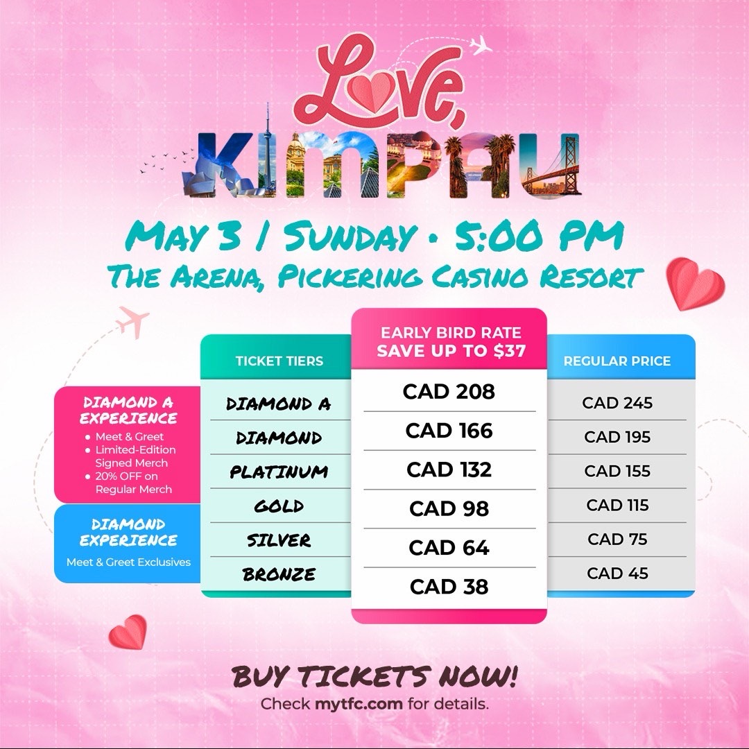KimPau in US &amp; CANADA 🇺🇸🇨🇦
TICKETS ARE NOW ON SALE! 🫶💕

Love, KimPau World Tour 2026

📍 April 24 | Fox Theatre Redwood City
📍 April 26 | The Grove of Anaheim
📍 May 1 | Edmonton Expo Centre
📍 May 3 | The Arena at Pickering Casino Resort