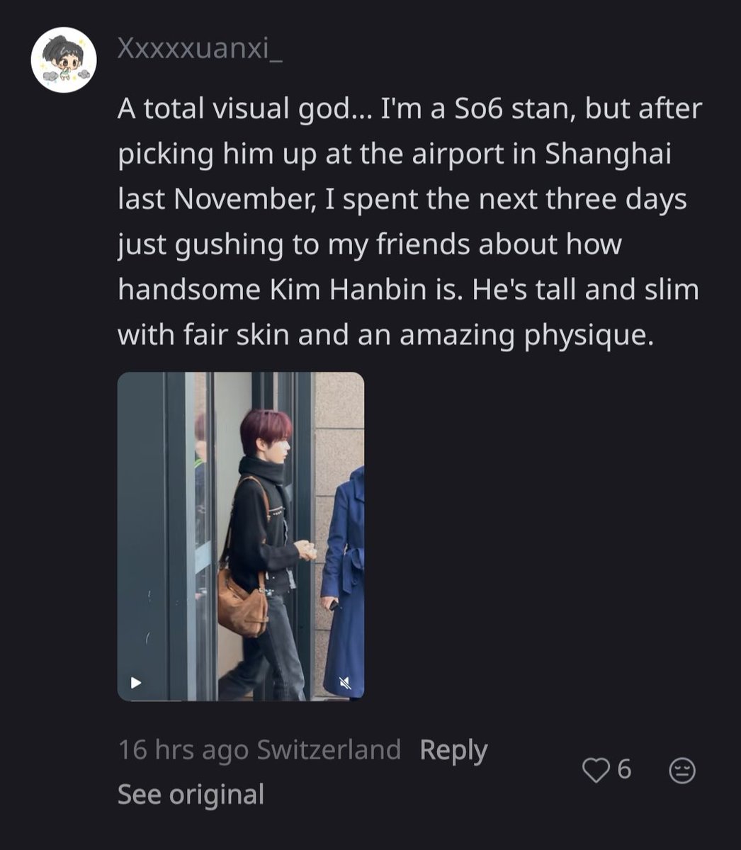 I just had to bring this here 😅💙

a fan made a post asking how Sung Hanbin looks in real life.
These were some of the comments from non-fans who saw him…

"Baby-smooth skin like a freshly peeled eggshell. I jumped when he appeared."

When will I get to see him😭🥹