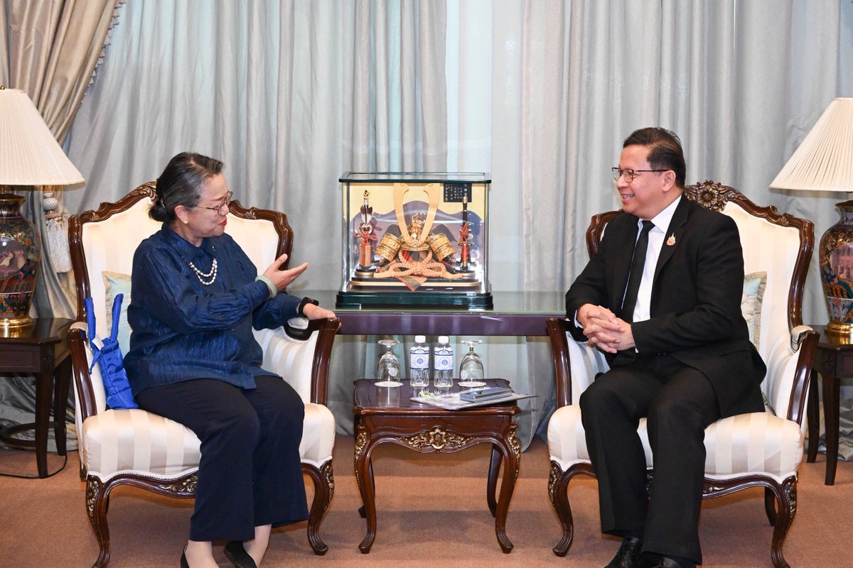 MFAThai's tweet photo. DPS Chettaphan met with Ms. Armida Salsiah Alisjahbana, Under-Secretary-General of the UN and Executive Secretary of #ESCAP, to discuss Thailand - ESCAP coop. ESCAP commended Thailand’s role as host country & promotion of coop. in Asia-Pacific, and highlighted the 13th APFSD in Bangkok & the 82nd ESCAP Session in Baku. Thailand reaffirmed its commitment to advancing sustainable development and supporting ESCAP’s 80th anniversary activities in 2027. (20 Feb 2026)