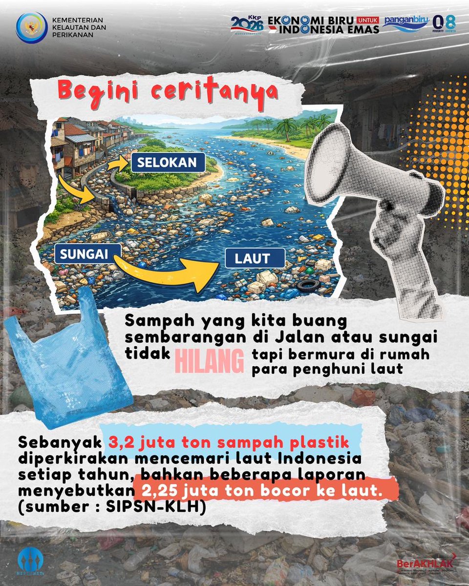 doantriharsono's tweet photo. Tahukah Sahabat Bahari, sekitar 80% sampah yang mencemari laut kita sebenarnya berasal dari aktivitas di daratan. Di Hari Peduli Sampah Nasional (HPSN) ini, yuk kita sadari kalau laut bukan tempat sampah raksasa.
Yuk samasama kita jaga laut dari sampah, Laut ASRI biota terjaga https://t.co/1lKF4nQzP4