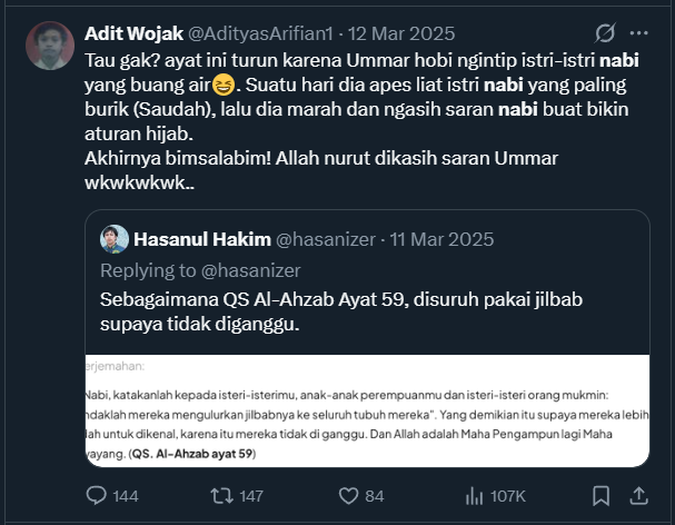 ✅Ngatain Allah
✅Ngatain Nabi
✅Ngatain sahabat Nabi
Jangan de-act akun habis ini ya. 👍
