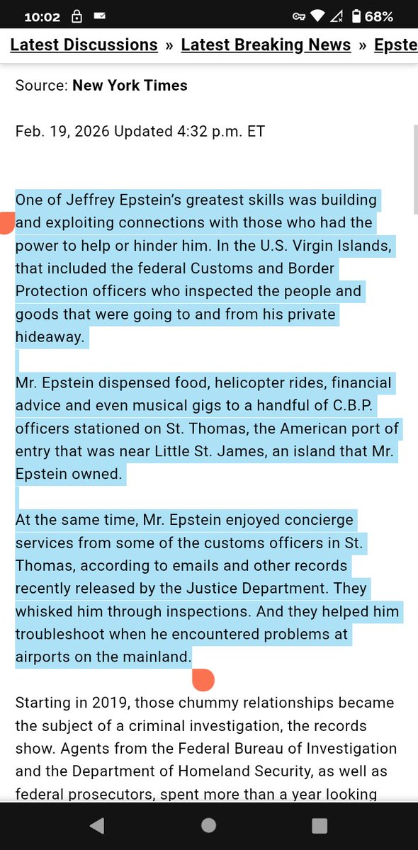DomPachino101's tweet photo. @MarioNawfal 👀
#JEFFREY_EPSTEIN #BORDER_PATROL #IMMIGRATION
Jeffrey Epstein Built Ties to U.S. Customs Officers, Prompting Criminal Investigation
https://t.co/edaOkAsFU5 https://t.co/p61pqmOkE3