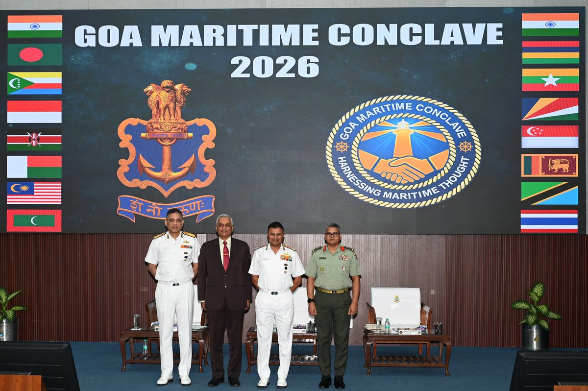 InNwc's tweet photo. Session 1 of #GMC26 at #InNwc, moderated by VAdm G Ashok Kumar (Retd), focused on strengthening mechanisms for real-time exchange of maritime information and operational coordination to counter illegal maritime activities. 

The session featured RAdm TVN Prasanna and Col Amanulla Ahmed Rasheed from Maldives. The deliberations, and the lively interactions that followed, underscored the critical necessity of actionable intelligence sharing, strengthening maritime domain awareness networks, interoperable processes and coordinated operational responses, for effectively securing regional maritime commons. 

#IORCooperation
#JointResponse