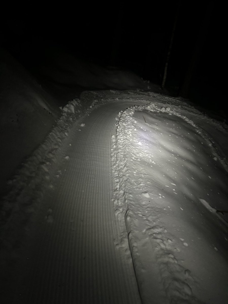 Most trails and haul roads were groomed tonight. They should set up nicely with the colder weather.
