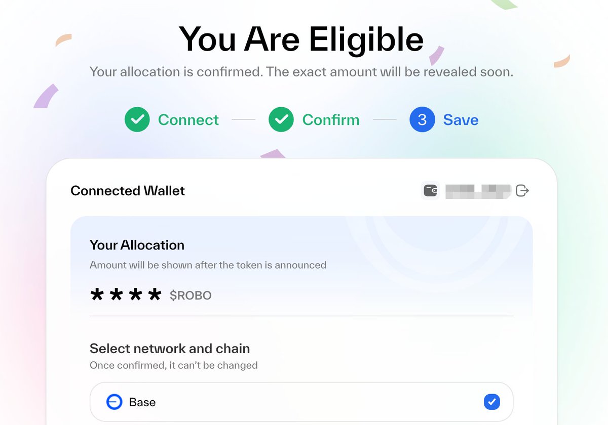 趁着春晚机器人的热潮， <a href="/openmind_agi/">OpenMind</a> 的Token $ROBO 准备TGE了，目前看到的是已经在 <a href="/coinbase/">Coinbase 🛡️</a> 的路线图上，接下来估计会有钱包打新活动，之后就极速上线。

目前可以查询空投了，对象包括之前 <a href="/KaitoAI/">Kaito AI 🌊</a> 创作者、Github开发者贡献、日常活动参与以及 <a href="/SurfAI/">Surf</a> 的用户等。