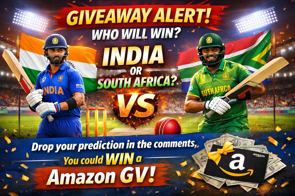 🏏 #Giveaway Alert! 

Who will win? India or South Africa? 

 Drop your prediction in the comments, You could WIN a Amazon GV! 

 #Giveaway #IndiaVsSouthAfrica