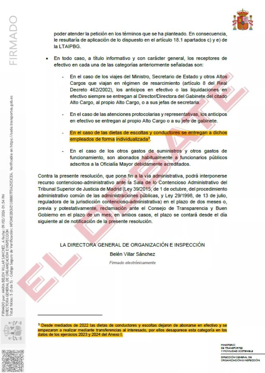 Ábalos sacó más de 200.000 euros en metálico de la ‘caja negra’ de su Ministerio para gastos sin concretar

No se ocurra pensar que algo se lo gastó en putas

eldebate.com/espana/2026022…