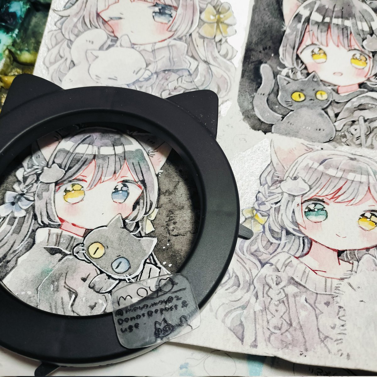 猫の原画を描いています。