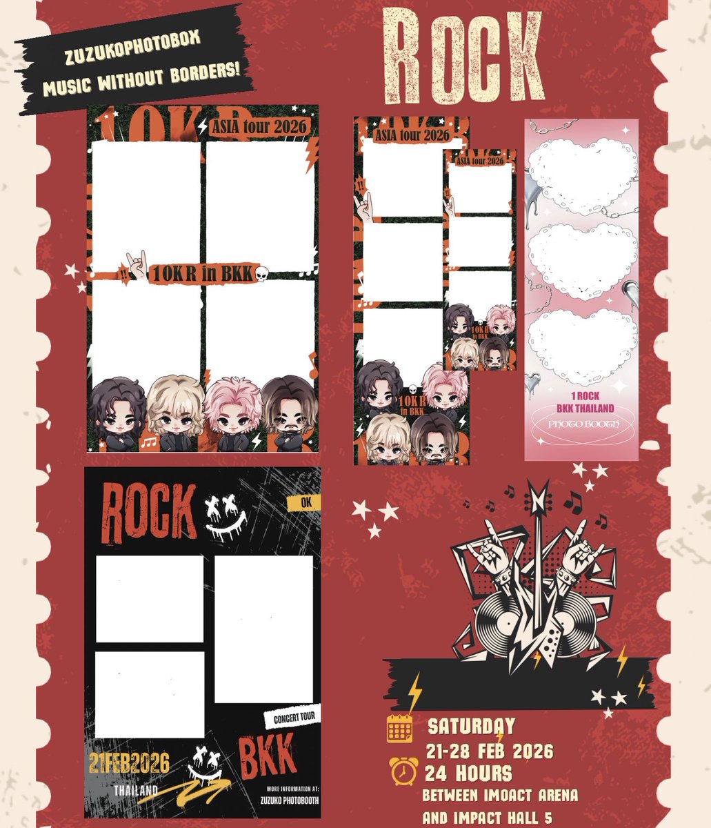 💕 Pleas retweet ✨✨
Let's take a pic. PHOTOBOOTH 
#OORBKK2026 

📸 โปรเจ็คตู้ถ่ายรูป #ONEOKROCK
ถ่ายรูปเก็บเป็นความทรงจำกันนะคะ

𝐩𝐡𝐨𝐭𝐨𝐛𝐨𝐨𝐭𝐡 𝐞𝐯𝐞𝐧𝐭  
📍: between Impact Arena and IEC Hall 5 
🗓️ : 21-28 FEB  24 Hr
120THB

มาถ่ายกันได้ที่ตู้  <a href="/zoozoonarak007/">ZUZUKOPHOTOBOX</a> 
#OORBKK