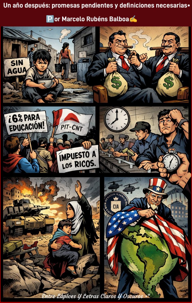 🔻 Un año después: promesas pendientes y definiciones necesarias•

El primero de marzo habrá transcurrido un año del cuarto gobierno del Frente Amplio y la pregunta no puede eludirse: ¿dónde están las transformaciones estructurales...marcelorubensbalboa.blogspot.com/2026/02/un-ano…