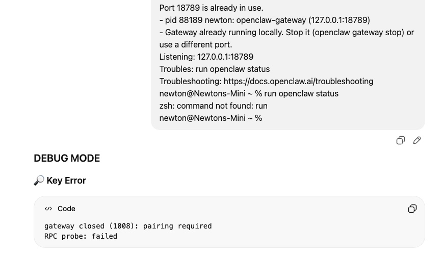 tradphi's tweet photo. @openclaw is NOT beginner friendly!

spent the last day debugging my setup because ChatGPT/Claude confidently gave me commands that don't exist.

the tech is too new that generic AI is not yet trained on  offical docs.

so I built , ClawControl, it's a CustomGPT trained only on the official docs.

paste your error -> get an official fix.

drop a 🦞 below if you need the link.