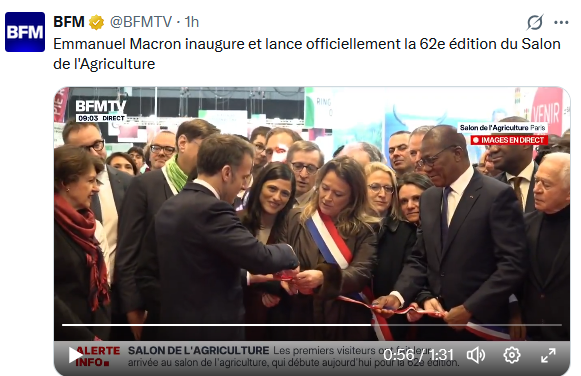 "Et puis je suis un peu retourné vers cette actualité champêtre qui, Porte de Versailles et au fil des ans, est davantage devenu le rendez-vous des politiques que celui des paysans. Avec un régiment « d’experts » qui défilent en évoquant les subtilités d’un métier auquel ils