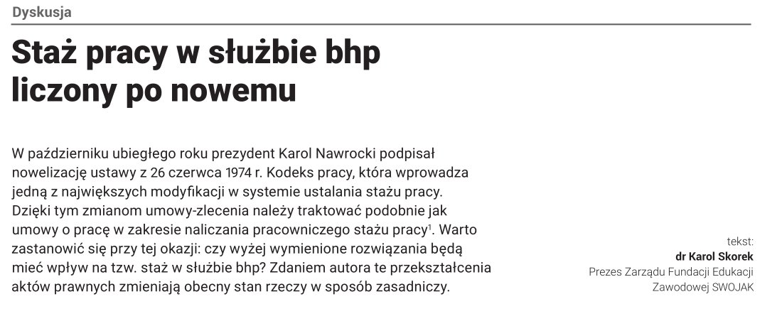 FEZ_Swojak's tweet photo. ▶️ W ramach działań naszej fundacji dr Karol Skorek pisze o stażu pracy w służbie BHP w miesięczniku ATEST 1/2026. https://t.co/nX2i4rYqhB