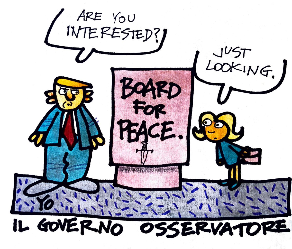Yozw's tweet photo. L'osservatore italiano.

#BoardofPeace - #Trump 'Are you interested?' - #Meloni  'Just Looking' - Il governo osservatore https://t.co/5WDrObTEHU