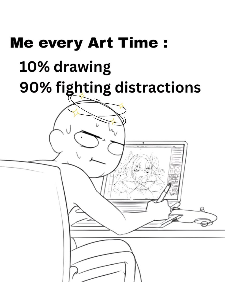Do you guys feel this too, mooties? 👀
Tell me, what’s the thing that distracts you the most these days? 😣

#smallartists #artmoots #Vtubers
