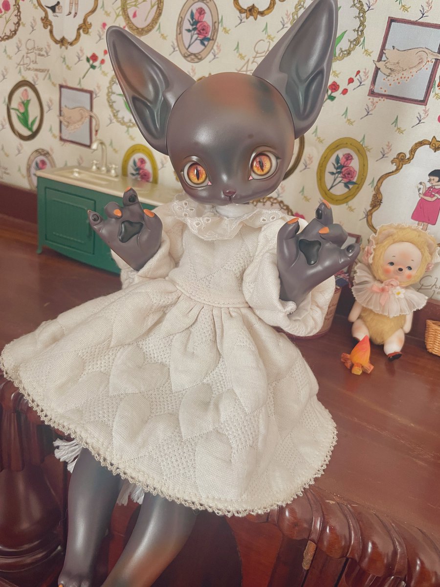 我が家の猫ちゃんへポワンと袖のワンピース🫶を作りました♡

#coralreefdoll