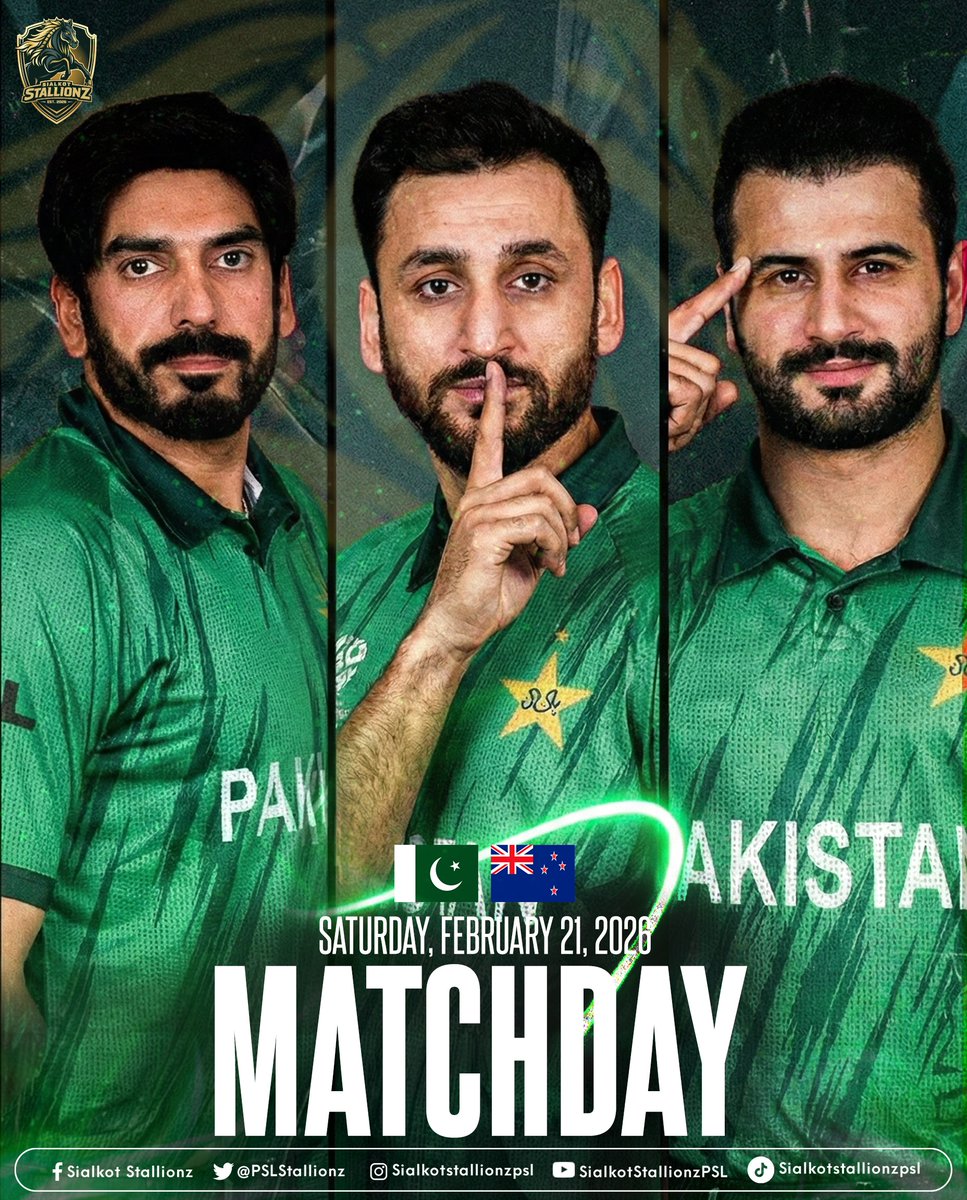 It’s Game Time! ⏳
Best of luck to Team Pakistan for the clash against New Zealand in the Super 8! 🇵🇰

#SialkotStallionz
